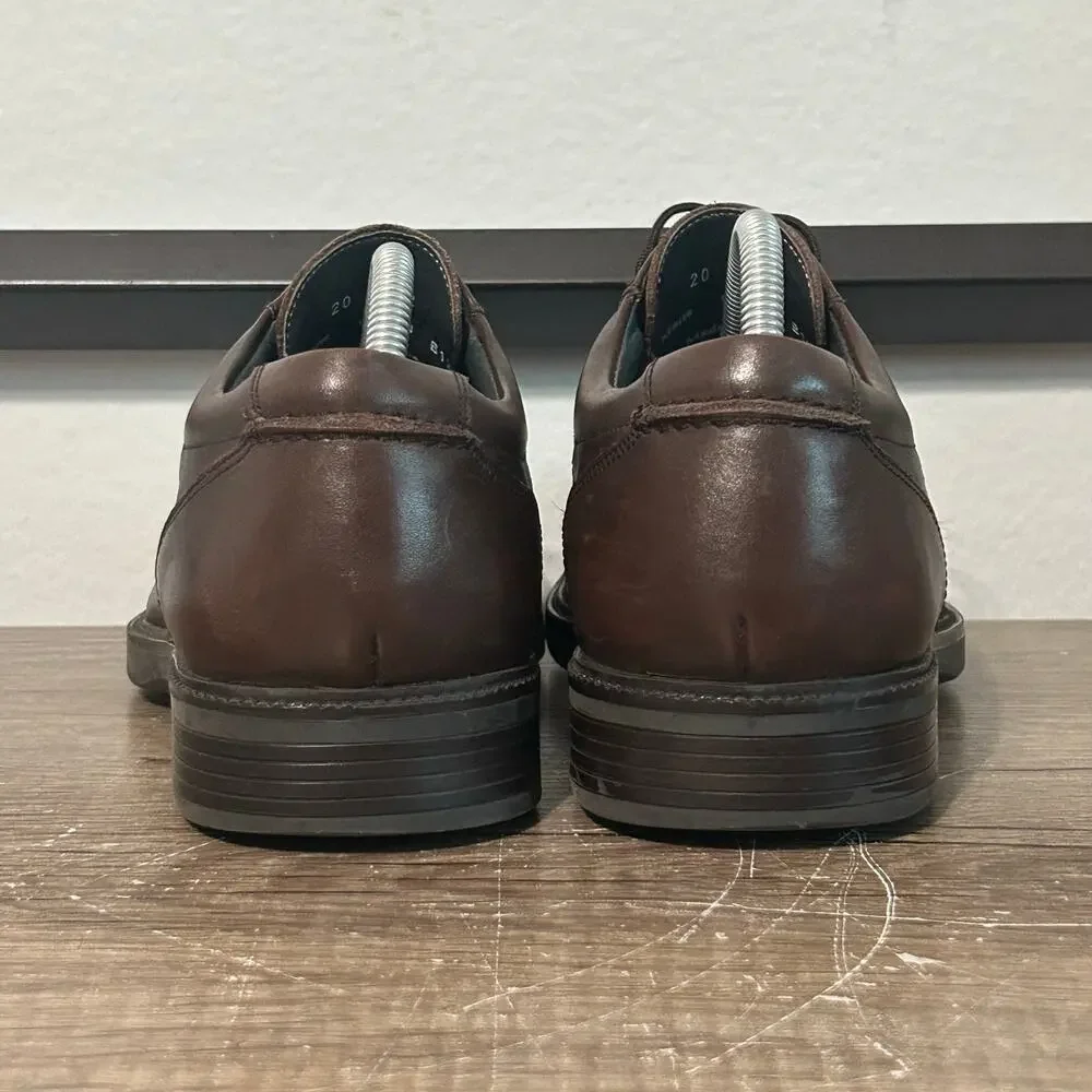 Johnston and Murphy Norvell Moc Toe Men’s Leather Dress Shoes Size 8.5 Brown